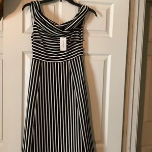Stripe dress off the shoulder